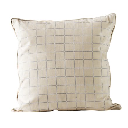 Cushion cover, checked, 50x50 cm, bomuld, blue