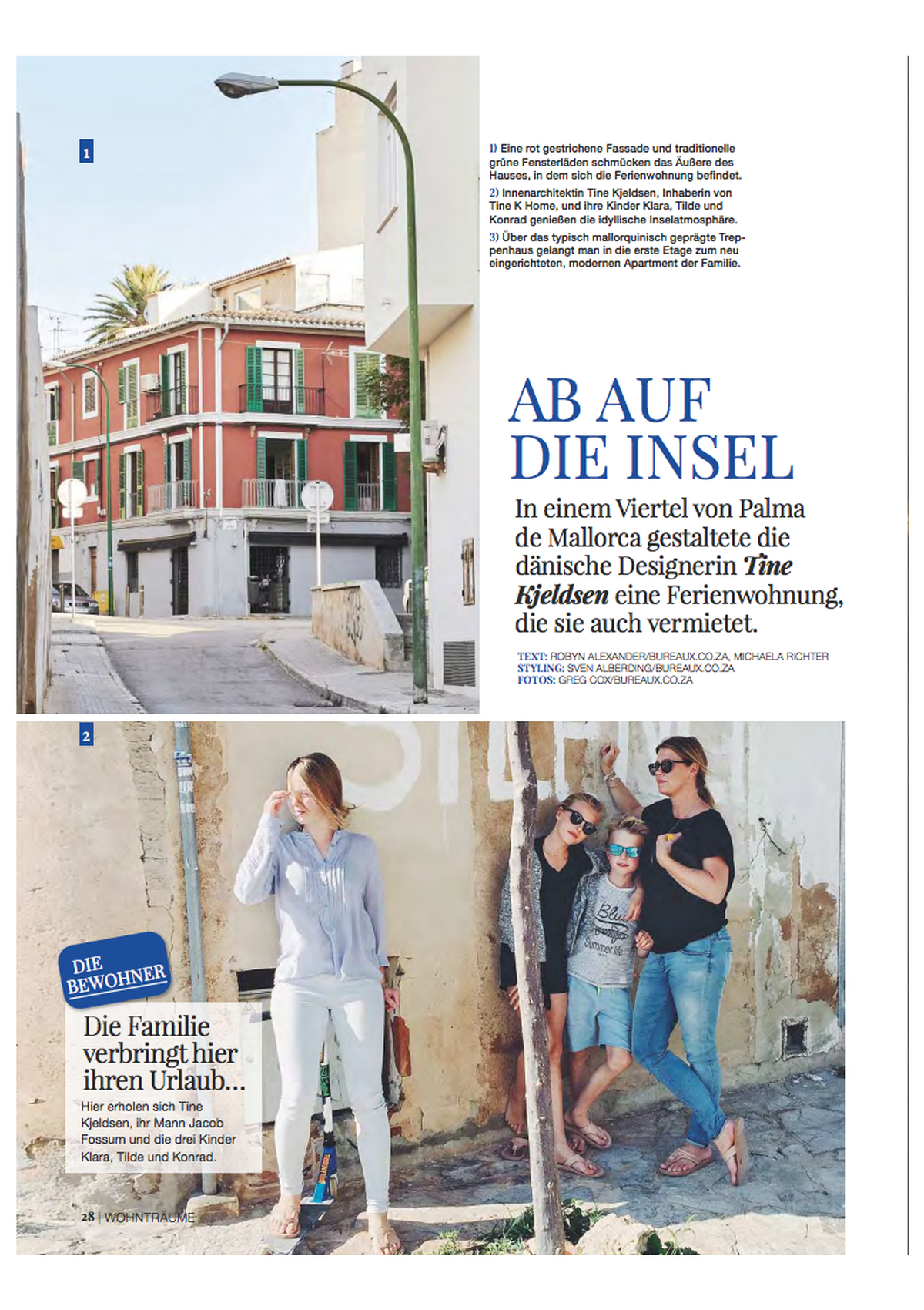 Article in 20 Private Wohnträume about tinekhome Palma apartment. Photographed and written by WWW.BUREAUX.CO.ZA