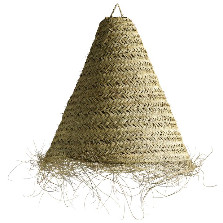 Lamp Shade In Woven Palmleaves With, Frill Lamp Shade