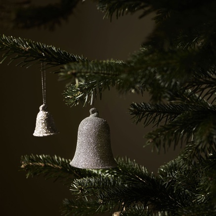 GLITTER CHRISTMAS BELL | SILVER | H 10 CM