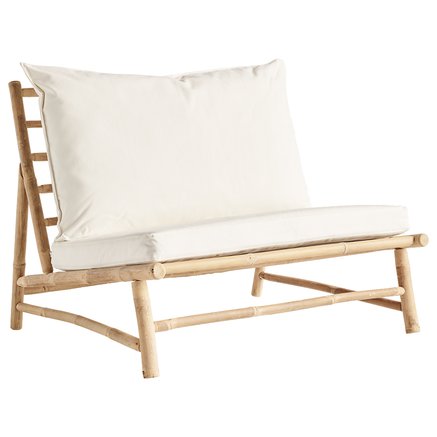 Bamboo lounge chair w. cushions W100x87xH45/80cm