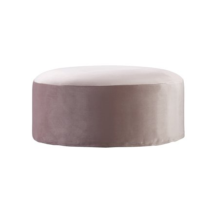 Pouf, round, 80 x H 35 cm, velvet, rose