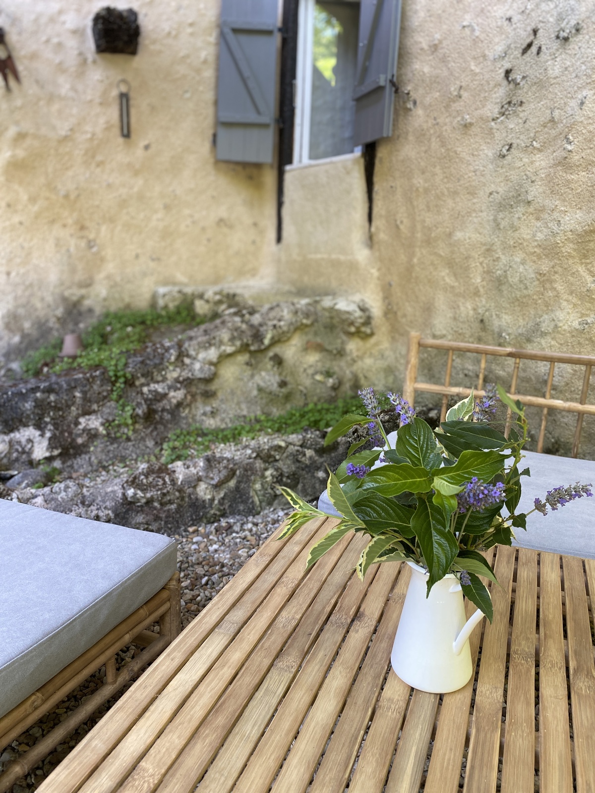 Tine k home bambus lounge møbler med grå hynde