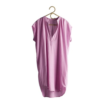XLight tunic with standing collar and V neck, pink