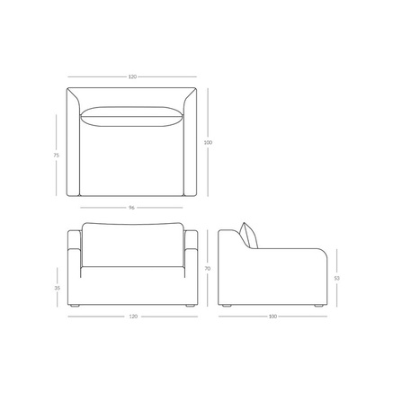 ARMCHAIR | JOP MEGA OLDROSE | 120 CM
