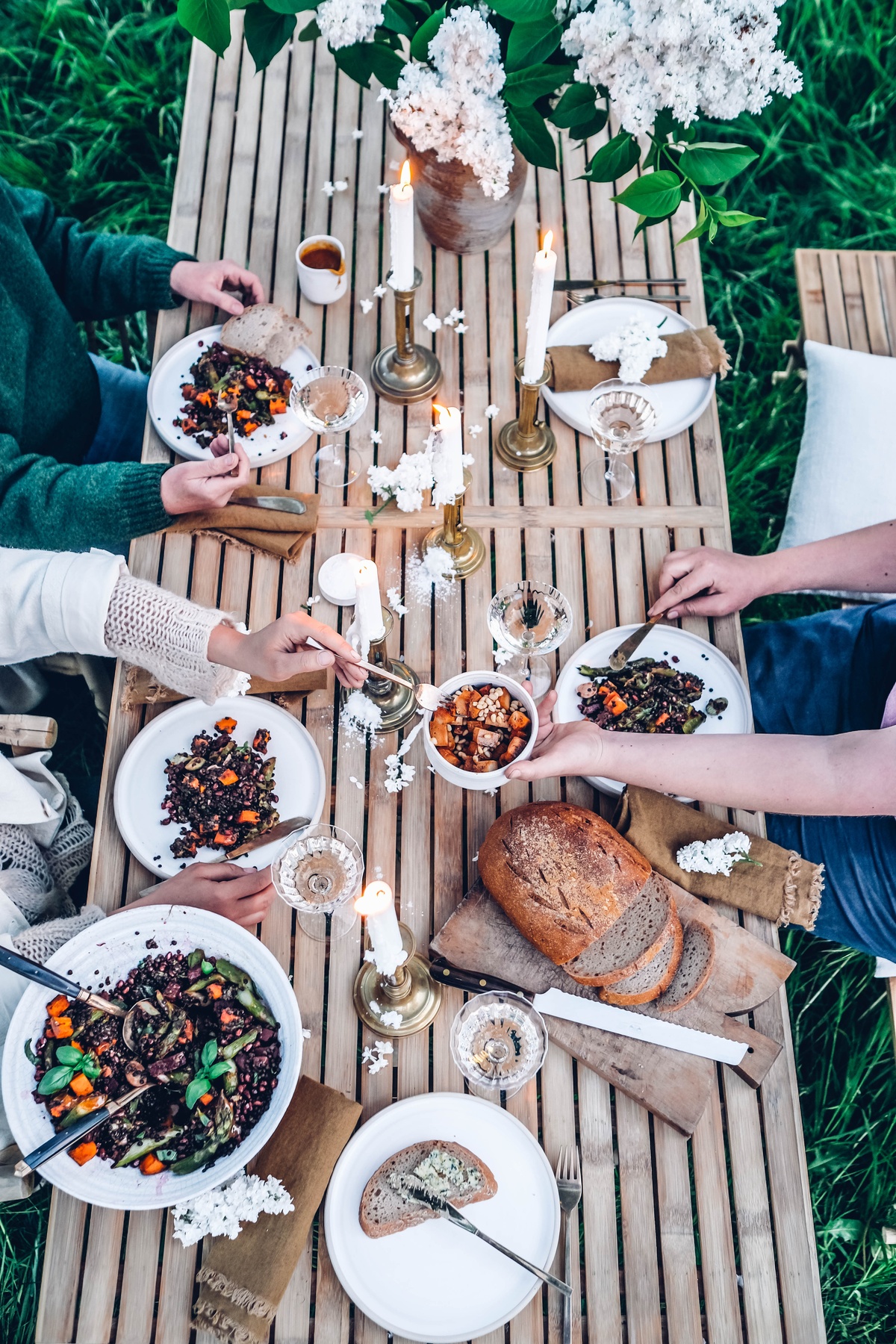 Beautiful table setting with tinekhome bamboo furniture