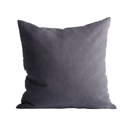 Cushion cover, w. zipper, 60x60, 100% linen, grey