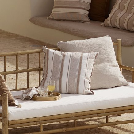 PUDE M. FYLD | BOMULD/HØR | 50 X 50 CM