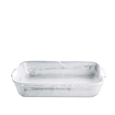 Ovenproof, running glaze, rect. dish, 31x20xH6, white